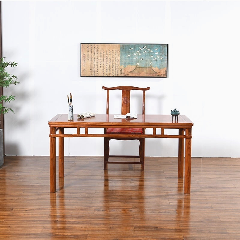 需定制明式书桌南榆木书法桌家用办公桌古典书桌画案国学茶桌椅组
