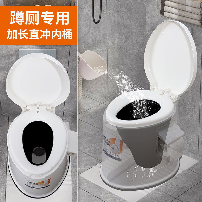 坐便椅老人孕妇坐便器简易家用马桶蹲便改可移动马桶便携厕所