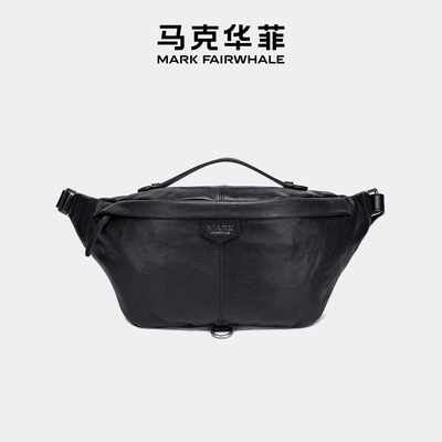 马克华菲男士真皮斜挎包