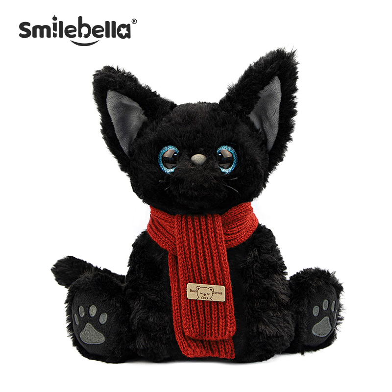 英国SmileBella黑色德文猫咪布偶公仔毛绒玩偶安抚娃娃生日礼物