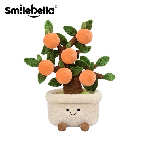 Smilebella橘子树毛绒玩偶摆件
