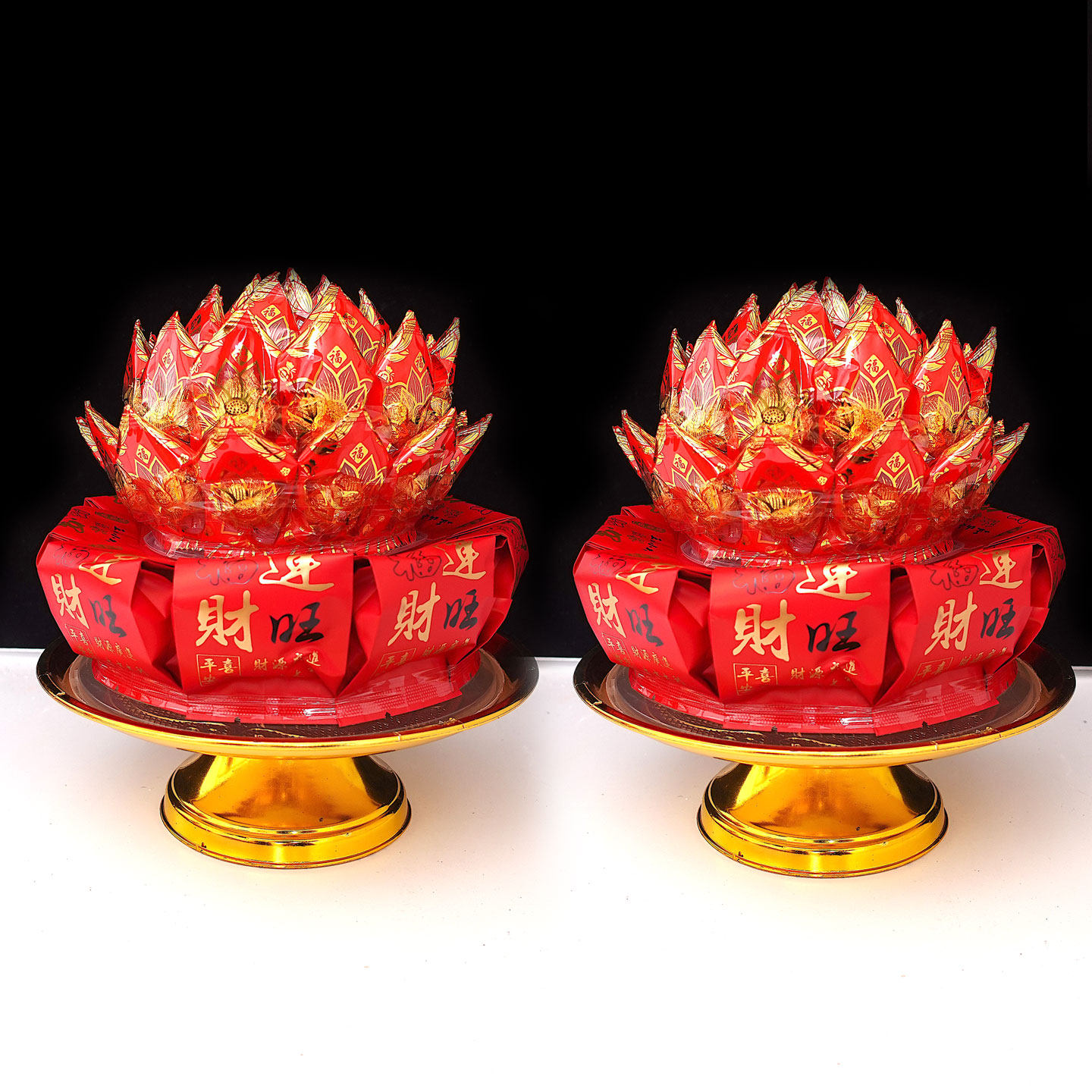 福气莲花 花生酥糖 手工莲花 闽南潮汕初一十五供佛莲花糖塔