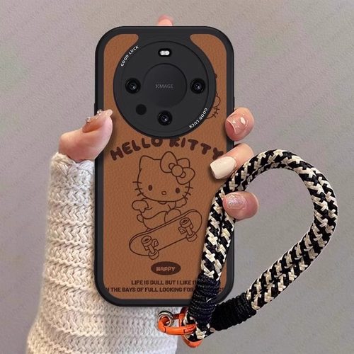 适用华为mate小羊皮滑板KT猫全包