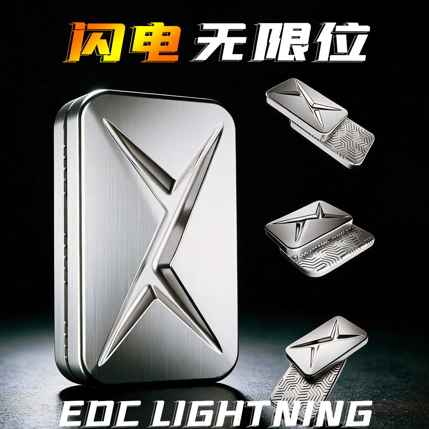 全新金属闪电无限位推牌减压桌面动能发泄创意指尖EDC玩具啪啪牌