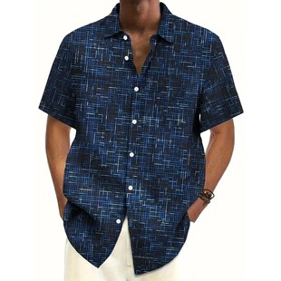 3D digital printed beach button up shirt3D数码印花纽扣衬衫男