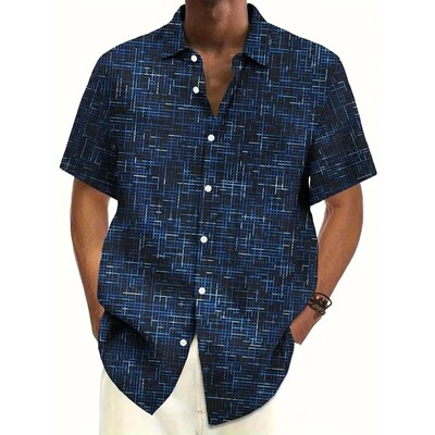 3D digital printed beach button up shirt3D数码印花纽扣衬衫男