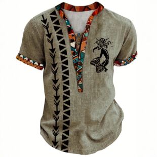 男士3D数码印花短袖衬衫3D digital printed short sleeved shirt