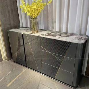 极简轻奢实木烤家漆玄关柜边厅柜客入户储644物柜用装 餐饰柜电视