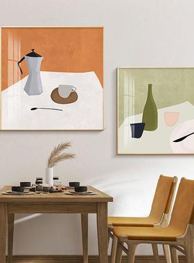 方形壁餐厅装饰间画现代厅轻奢饭墙画餐具S-421抽象图案背景画样