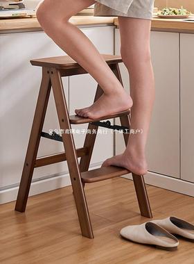 家用携多功能房小高脚凳实木折叠梯凳厨家用便加厚LGU小板凳吧台