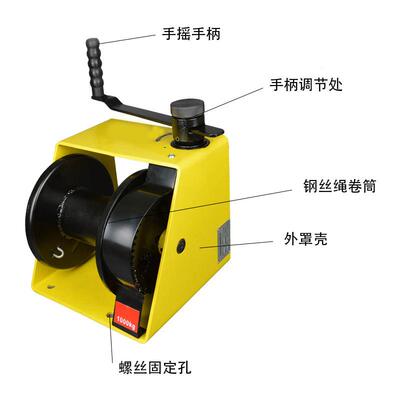 涡轮137卷扬机250kg00g手摇绞式盘蜗杆卷扬机15吨双向自锁上k摇绞
