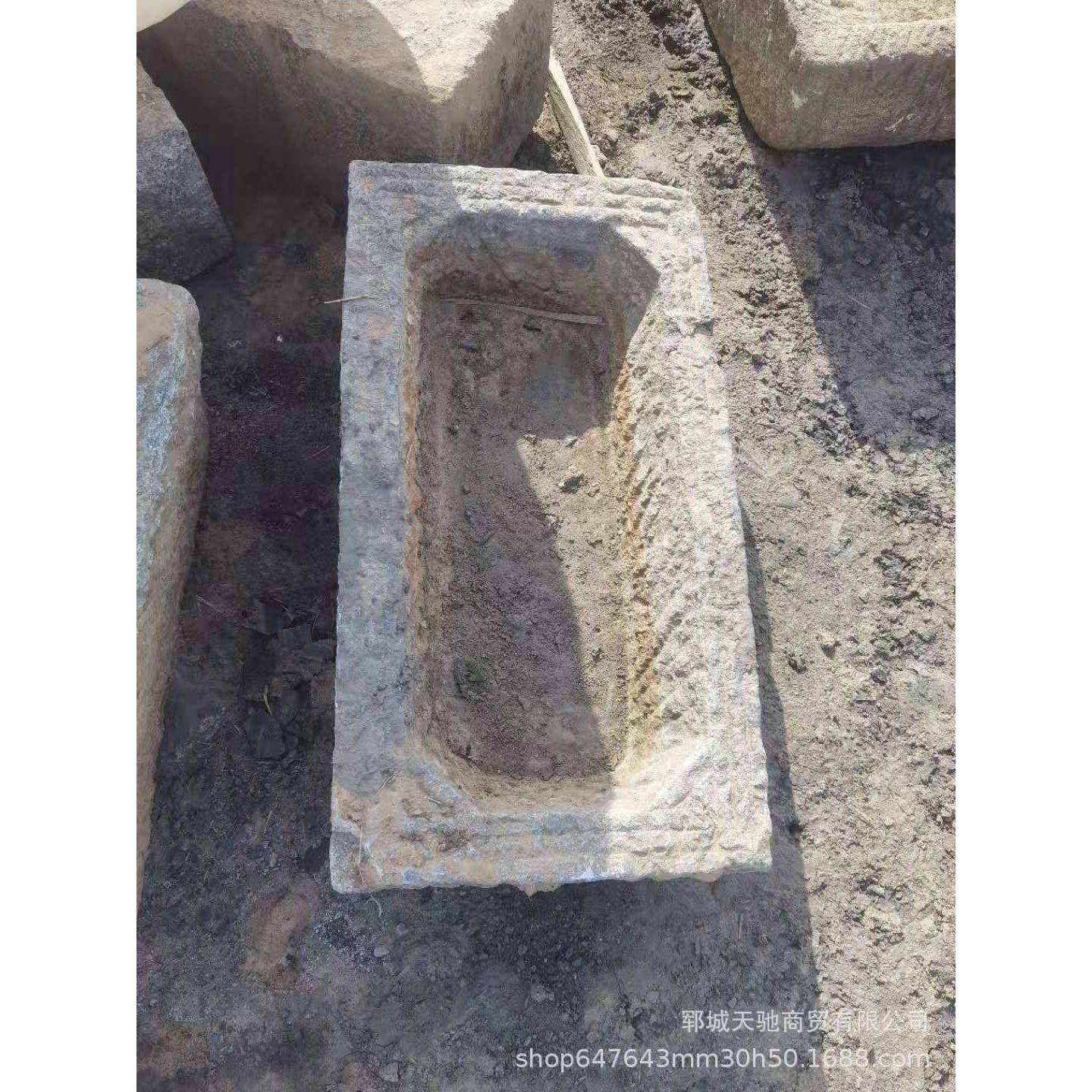 实体厂家小猪槽槽旧花头牛盆流水景石AMQ观摆件老石槽