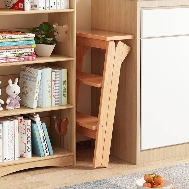 梯凳两用实木家用可折叠登高凳子三步梯子凳移动登高梯高板凳木头