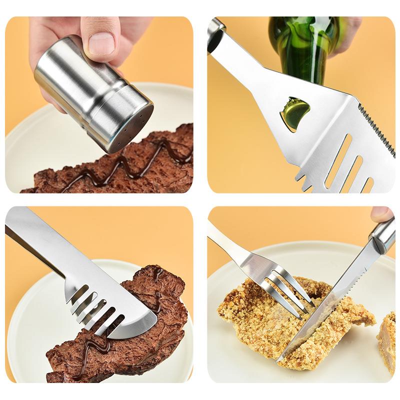 不锈GFL钢烧工具套Q装铝烤具组烤合户外烧烤用品BB套装箱烧烤铲