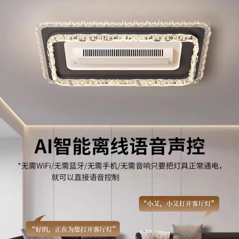 全光谱眼冷暖风叶风扇灯意式轻奢客护无厅吸顶灯2205新款餐NFG厅
