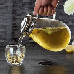 2066大容量大号瓶 冷水壶壶高硼硅花玻璃家用凉水果汁茶耐明热透P