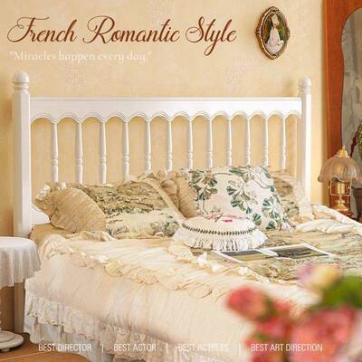 工厂直卧主美双人大床式复古公主床法式奶油销风MBM全实木白色1.8