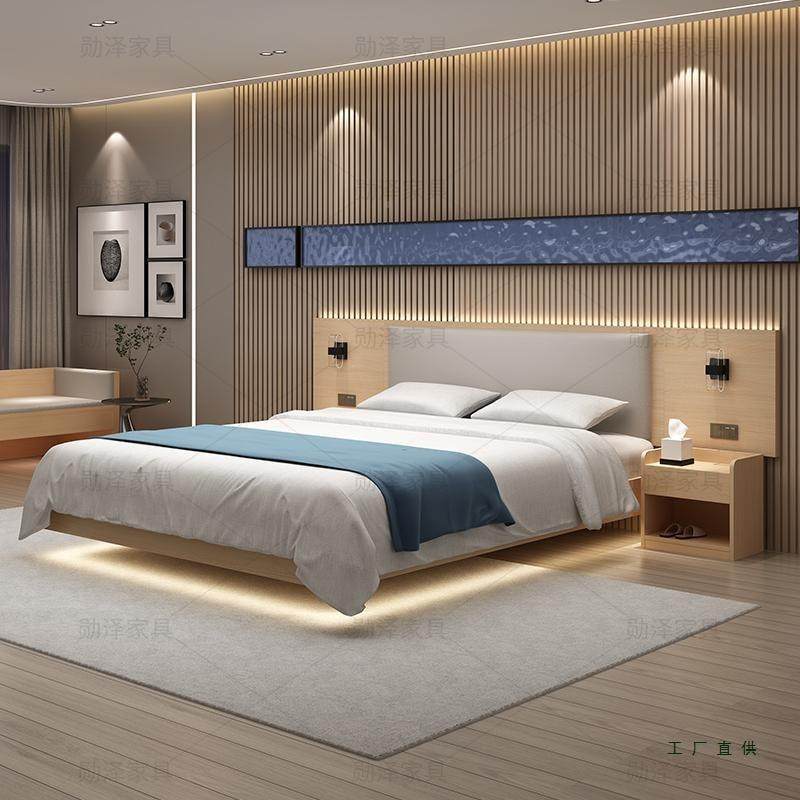 店酒家具标间全套宾245馆床人双人间单间悬浮床快旅馆捷酒店连锁