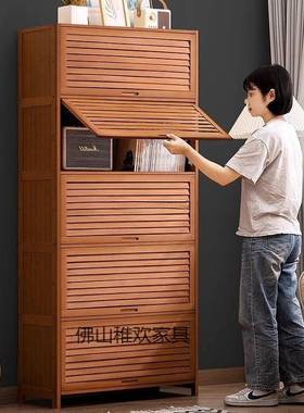 架书柜置物架带书柜门储柜一体格子层柜展示柜落地82480多客物厅