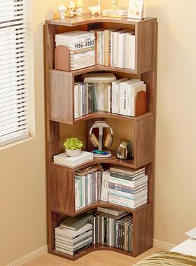 意多层转角书架落地置物架客厅角简易拐创柜角床头书柜墙QAW角收