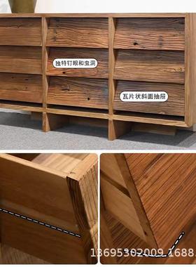 老榆木九斗柜中古靠凹餐凸面柜边玄关柜卧室斗柜客厅置物THQ墙边