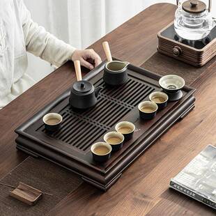 马储精龙神高山竹茶盘大小号水排水用式客LBB厅茶几泡茶盘干两泡