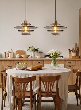 日实式复古胡桃木色厅吊灯中古南洋风计师木餐桌吧设台橱餐窗OBK