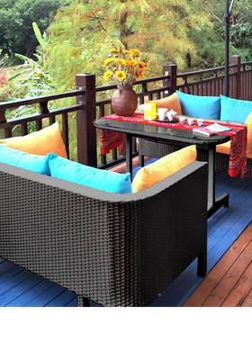 外闲创意户藤椅沙发双人制家具阳台休塑编花料园桌椅组合庭DHX-DF