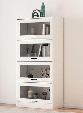 实TUL木书书架落地置物架带玻璃柜门防柜尘儿童全收封闭纳组合飘