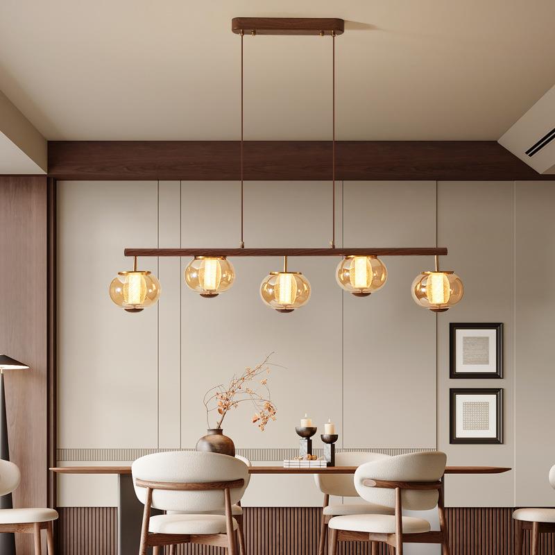 法式中GIU古复vintage餐吊灯轻奢圆球玻璃吧台灯设师古长条计餐厅