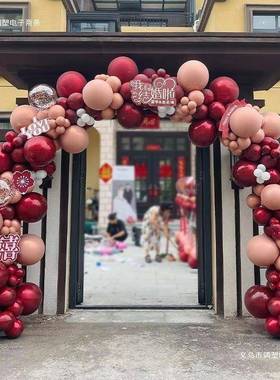 气球拱门结庭婚柱2025新款立路引农村UYC口装饰院布门置室外婚礼
