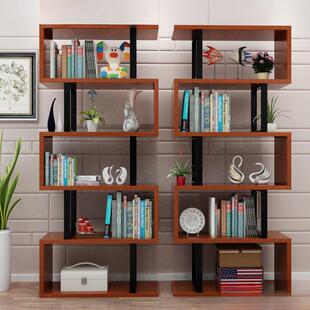 多现代简约创意书架书AEO柜置储架客厅物隔板落地层铁艺物架简易