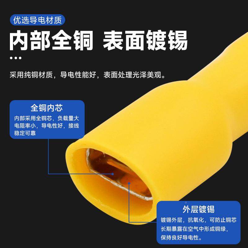 F插DFD母预绝缘FBO端子6.3对簧插片母插接头公接线冷压端头铜鼻子,包装,电子元器件包装,淘宝优惠券,粉丝福利购,淘宝优惠卷