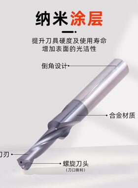 小径非标冷内涂阶孔梯钻纳米层钨钢阶梯钻非标整体硬质内冷ZKU阶
