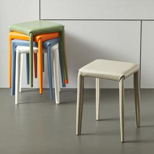 马凳客TRB厅餐桌凳餐厅椅家鞍用轻奢等位凳子简可约皮革小子方凳