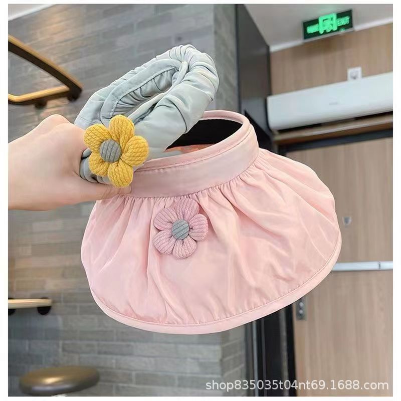 儿童防晒帽子男女童夏季空顶贝壳帽宝宝遮阳帽薄款大檐亲子太阳帽