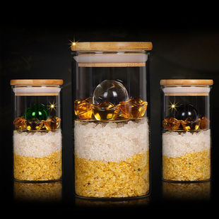 安忍水摆件六帝钱大清龙银x水晶碎石五黄二黑安仁水瓶家居摆件