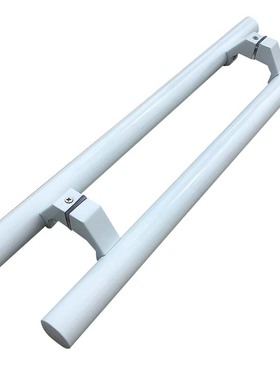 加厚不锈钢干粉白色马蹄脚拉手包边玻璃有框门Q把手斜拐脚侧装拉