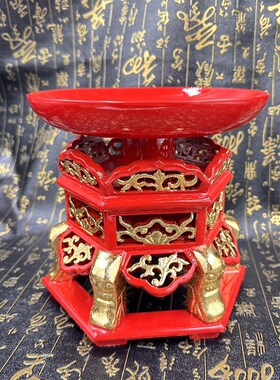 实木果盘道家法会家用q高档果盘道冠供坛实木果盘唐式贡盘实木贴