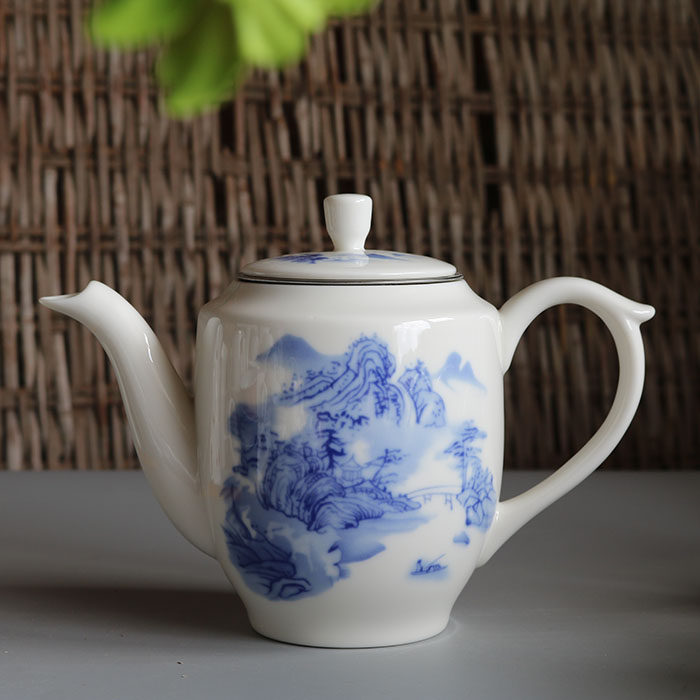 家用大码陶瓷茶壶带滤网花茶过x滤壶红茶泡茶壶800毫升餐馆用单壶
