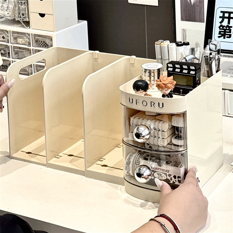 书立架桌面伸缩书架固定书本收纳盒学生书桌置物架书X挡书夹文件