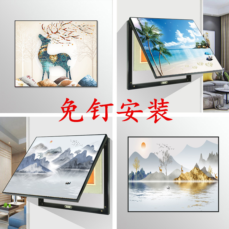 遮挡电表箱装饰画配电o箱网线电闸箱空气开关盒子装挂画创意免打