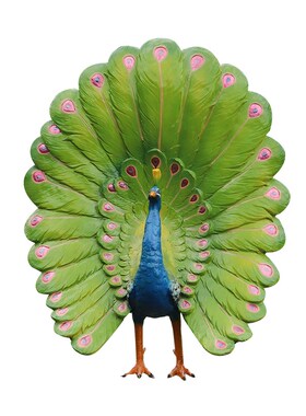 户外仿真开屏孔雀雕塑公园庭院景区展厅J楼盘发光动物鸟类景观摆