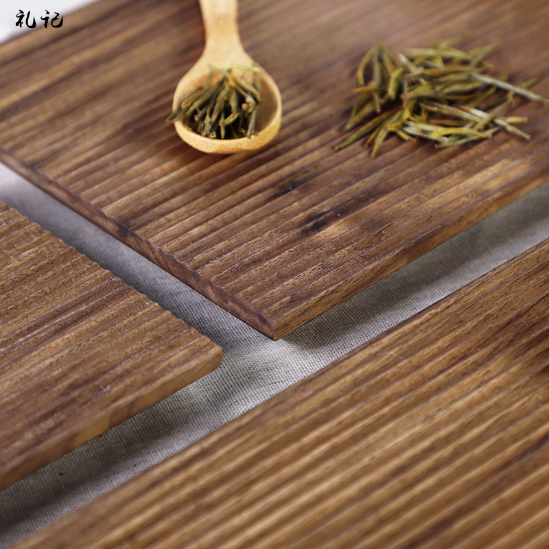 日式托盘长方形黑胡桃实木纯手工B雕刻茶盘西餐盘糕点下午茶盘子