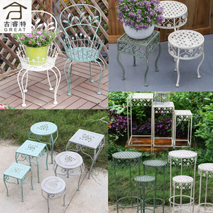 户外庭院铁艺花架凳客厅落地多层阶梯置物架阳台绿萝花Z盆托架底