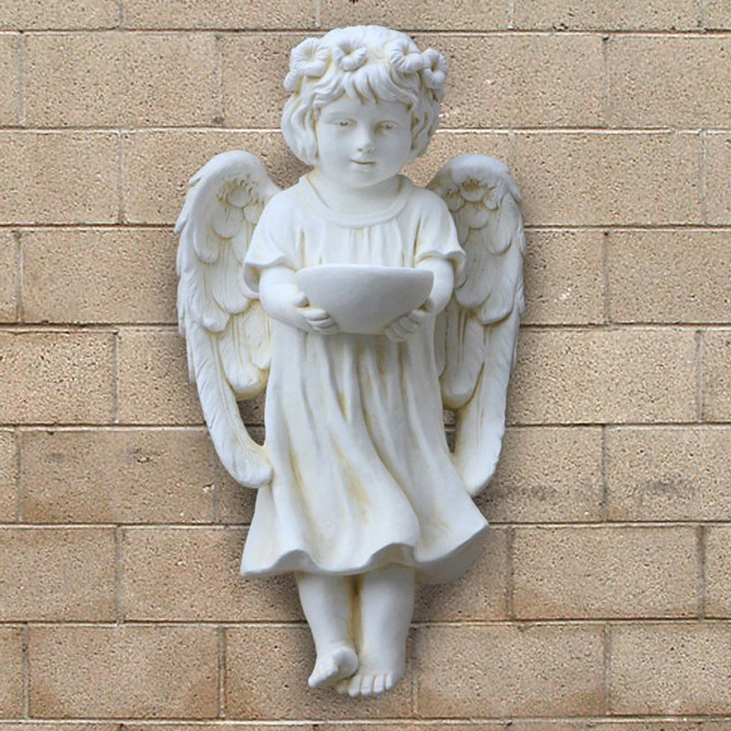 创意欧式壁挂墙饰挂饰玄关墙面插花壁饰画天使花S篮挂件墙上装饰