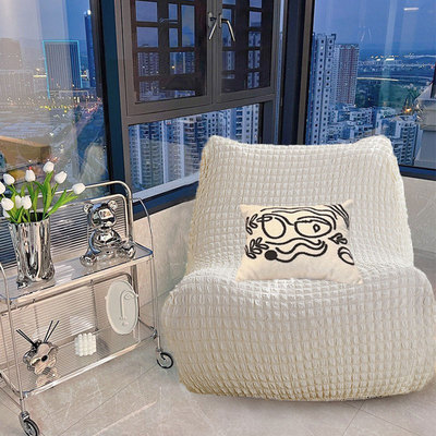 懒人毛毛虫沙发套罩全包万能套沙发椅防猫抓奶油风U榻榻米防尘罩