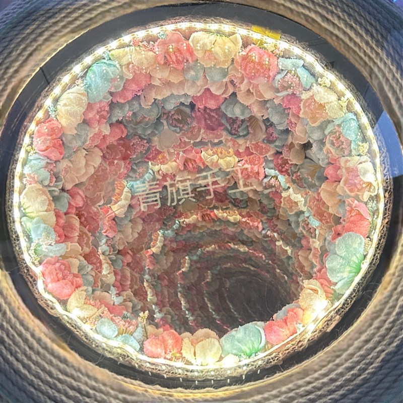 深渊茶几透明双j面镜半透明圆形轮胎茶几材料千层亚克力有机玻璃