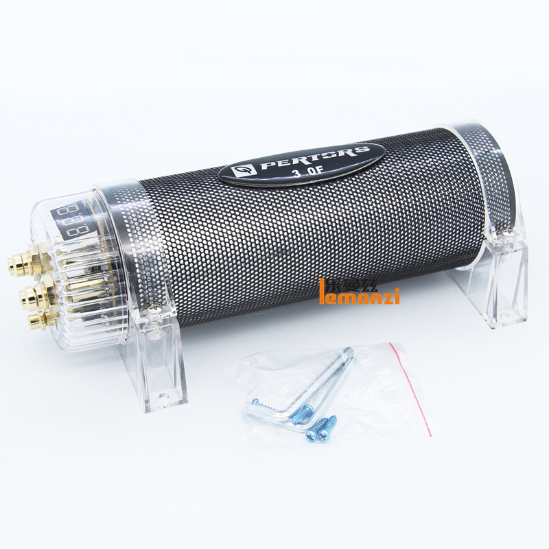 汽车音响12v超级法拉s低音炮滤波电容稳压器车载音响改装功放水塘