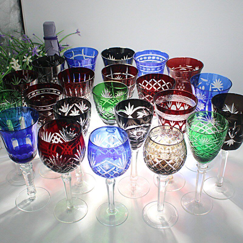 欧式水晶玻璃杯高脚杯红酒杯葡萄酒杯香槟杯手工雕刻家Z用特大号